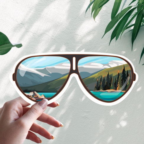 Наклейка Beautiful Mountain Reflection Sunglasses