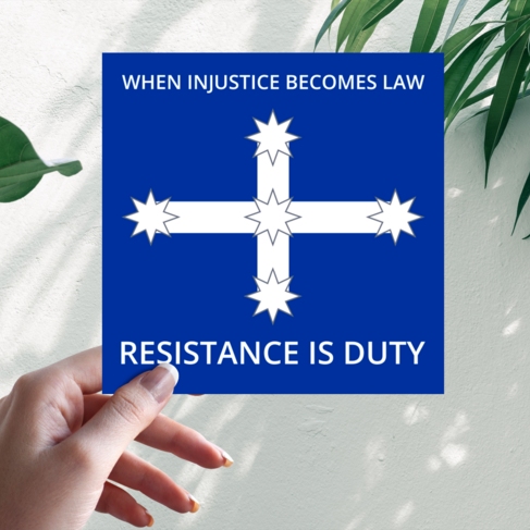 Наклейка Eureka Flag When Injustice Becomes Law