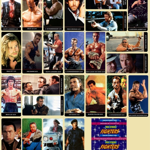 Наклейка Наклейки из 90 х Fighters. Актеры, фильмы-боевики