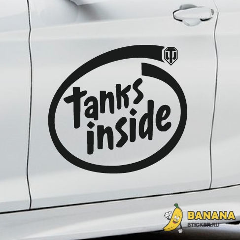 Наклейка WOT - Tanks inside - Внутри танкист